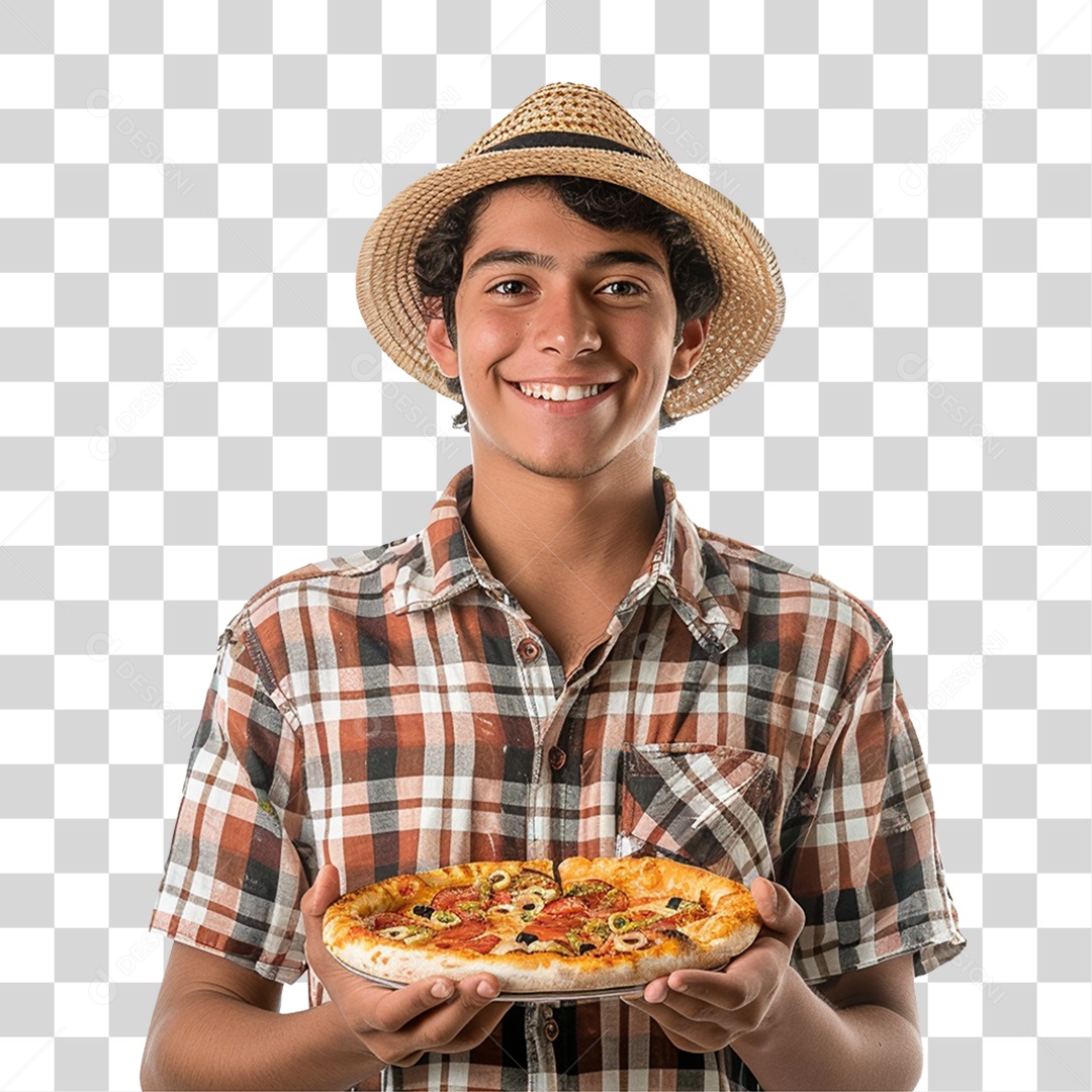 Homem com Roupa de Festa Junina PNG Transparente