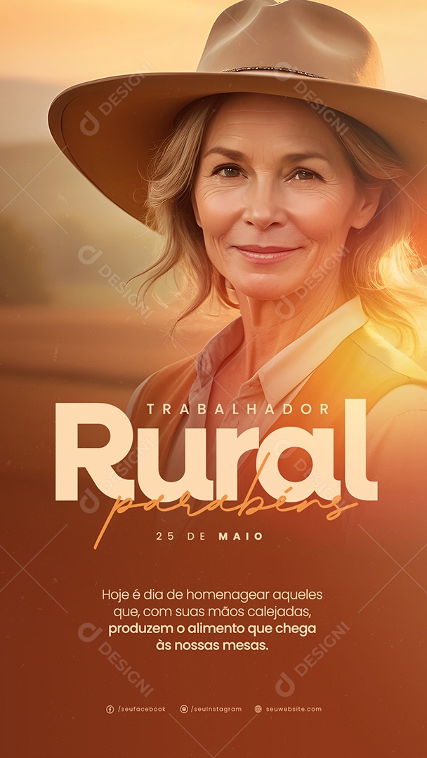 Story Dia do Trabalhador Rural 25 de Maio Social Media PSD Editável