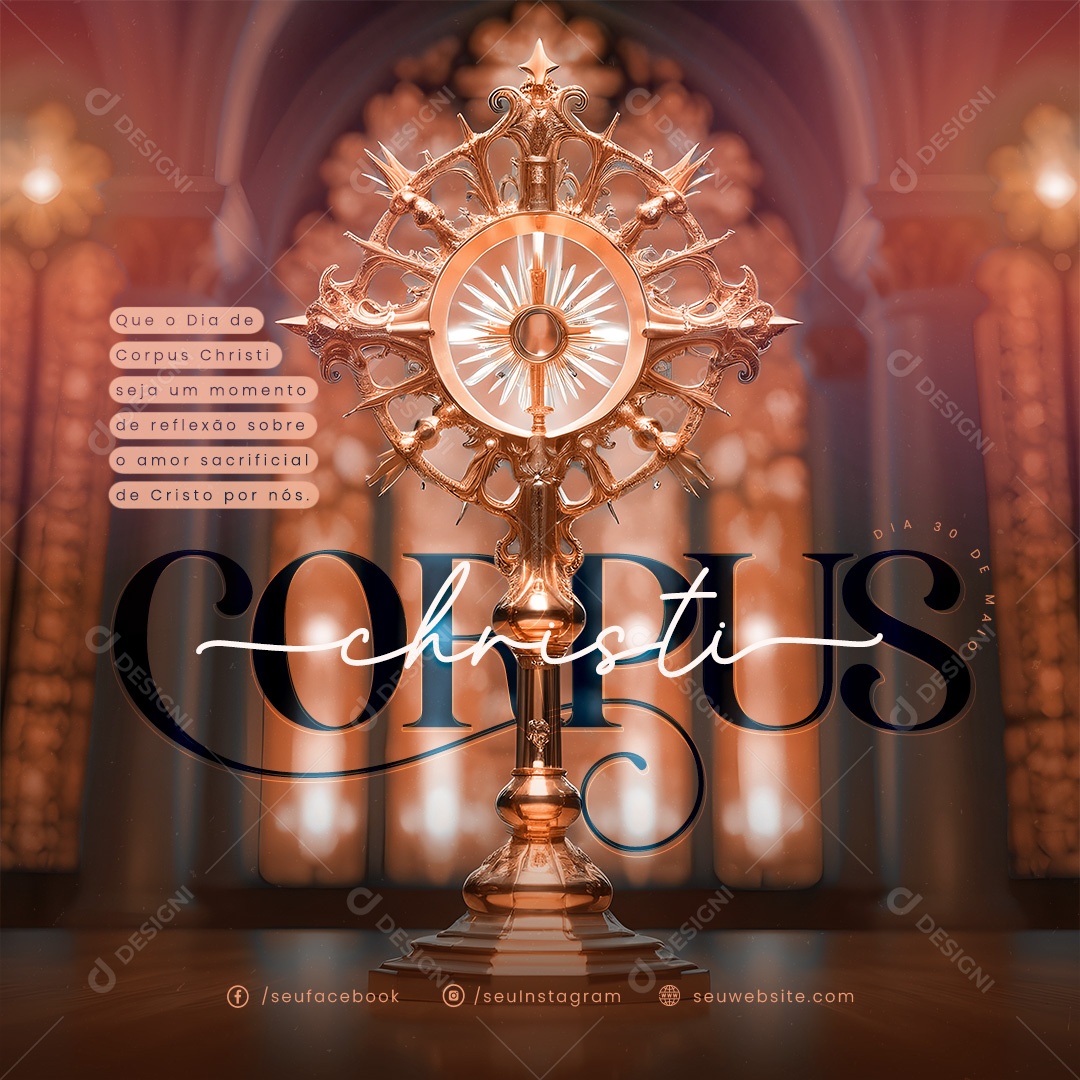 Corpus Christi 30 de Maio Seja um Momento de Reflexão Social Media PSD Editável