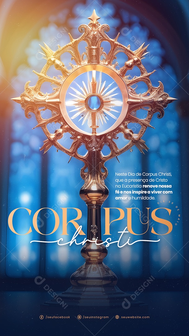 Story Corpus Christi 30 de Maio Renova nossa Fé e nos Inspira Social Media PSD Editável