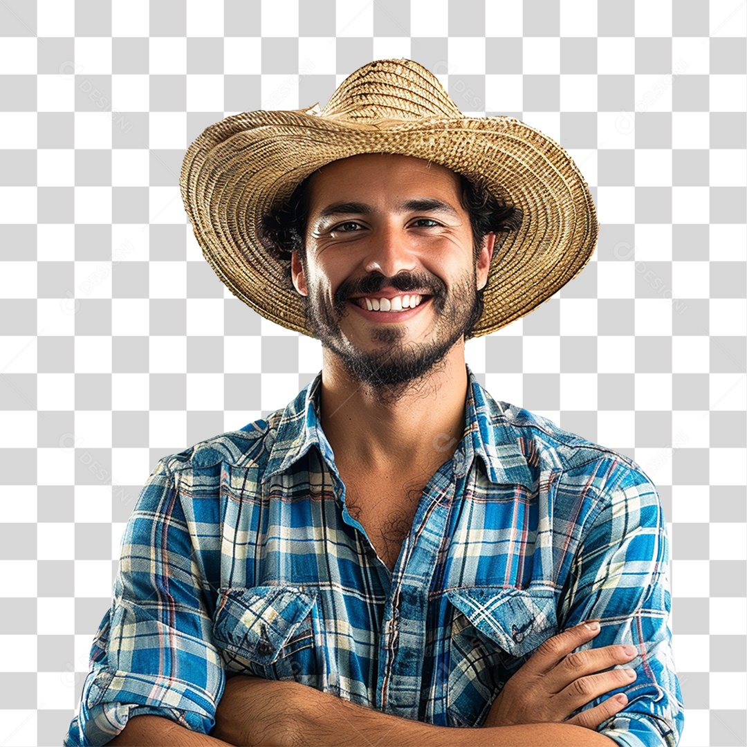 Homem com Roupa de Festa Junina PNG Transparente