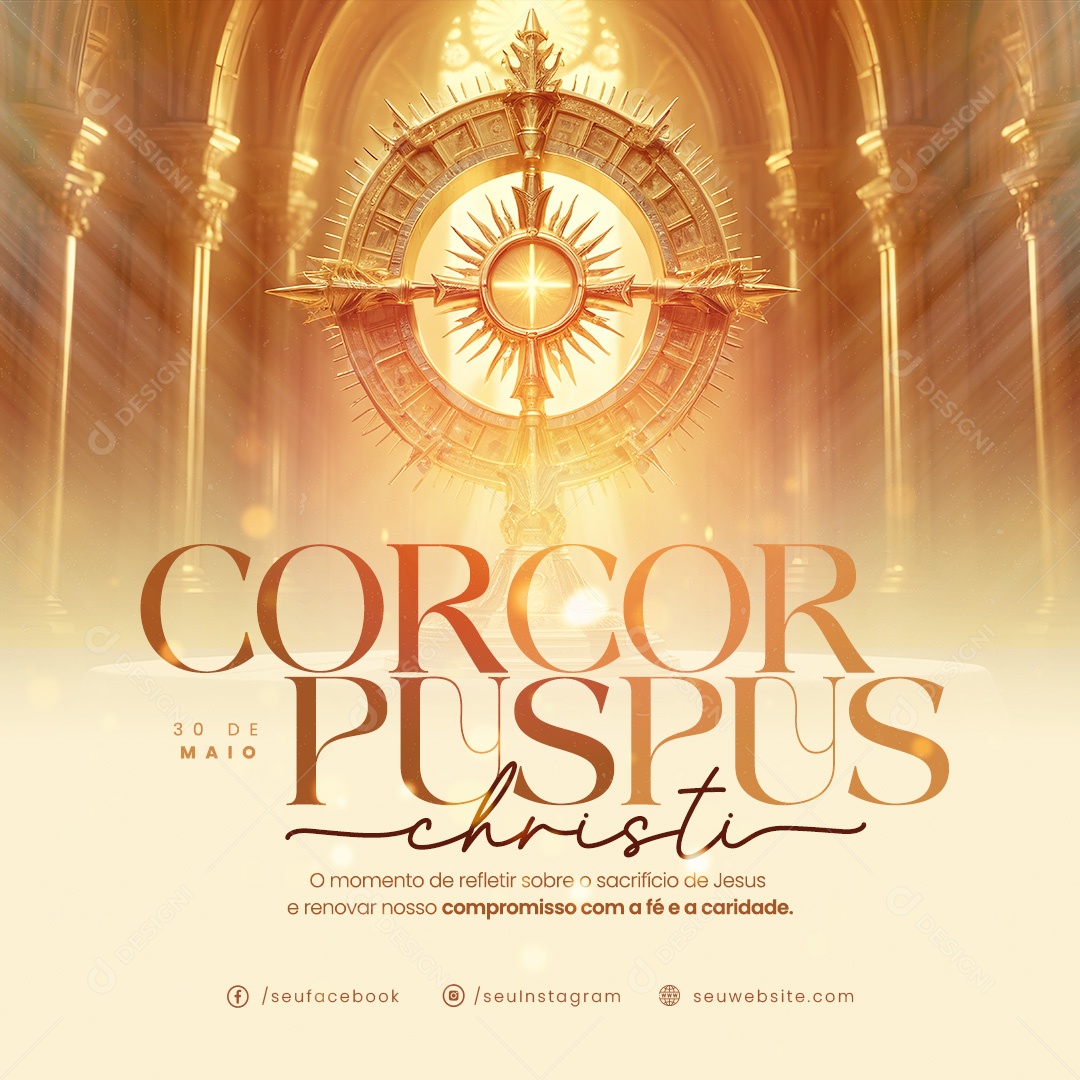 Corpus Christi 30 de Maio Compromisso com a Fé Social Media PSD Editável