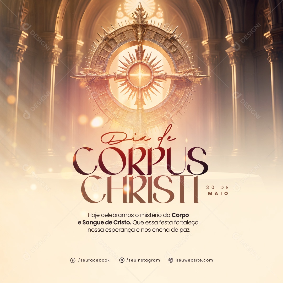 Corpus Christi 30 de Maio Corpo e Sangue de Cristo Social Media PSD Editável