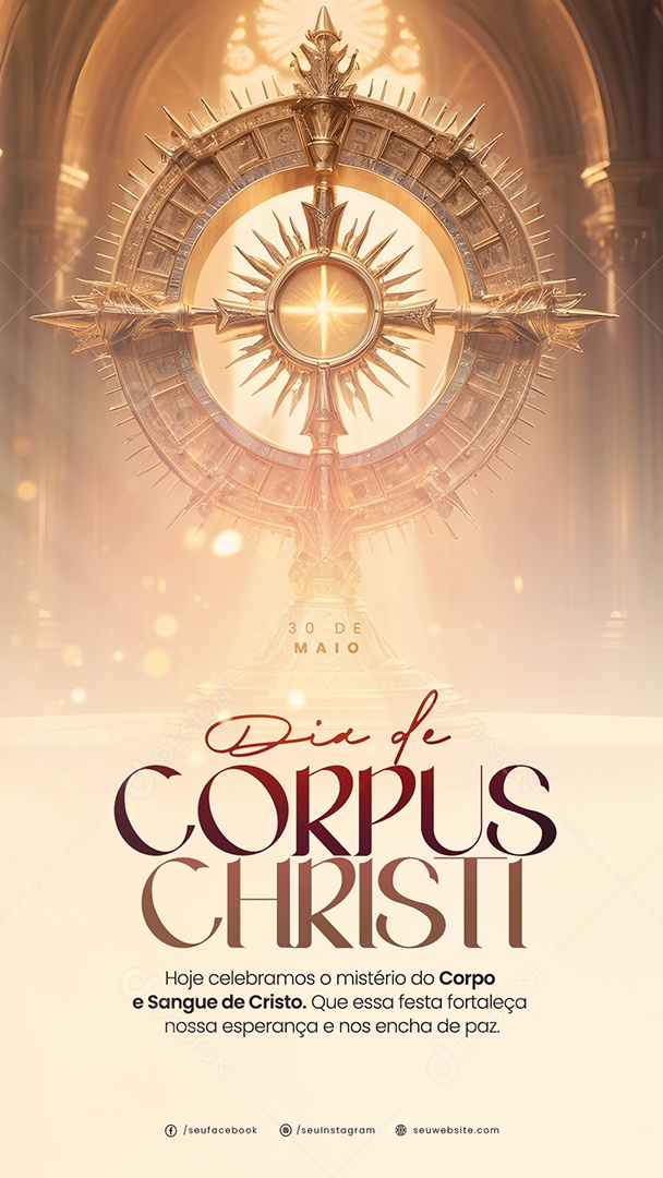 Story Corpus Christi 30 de Maio Corpo e Sangue de Cristo Social Media PSD Editável