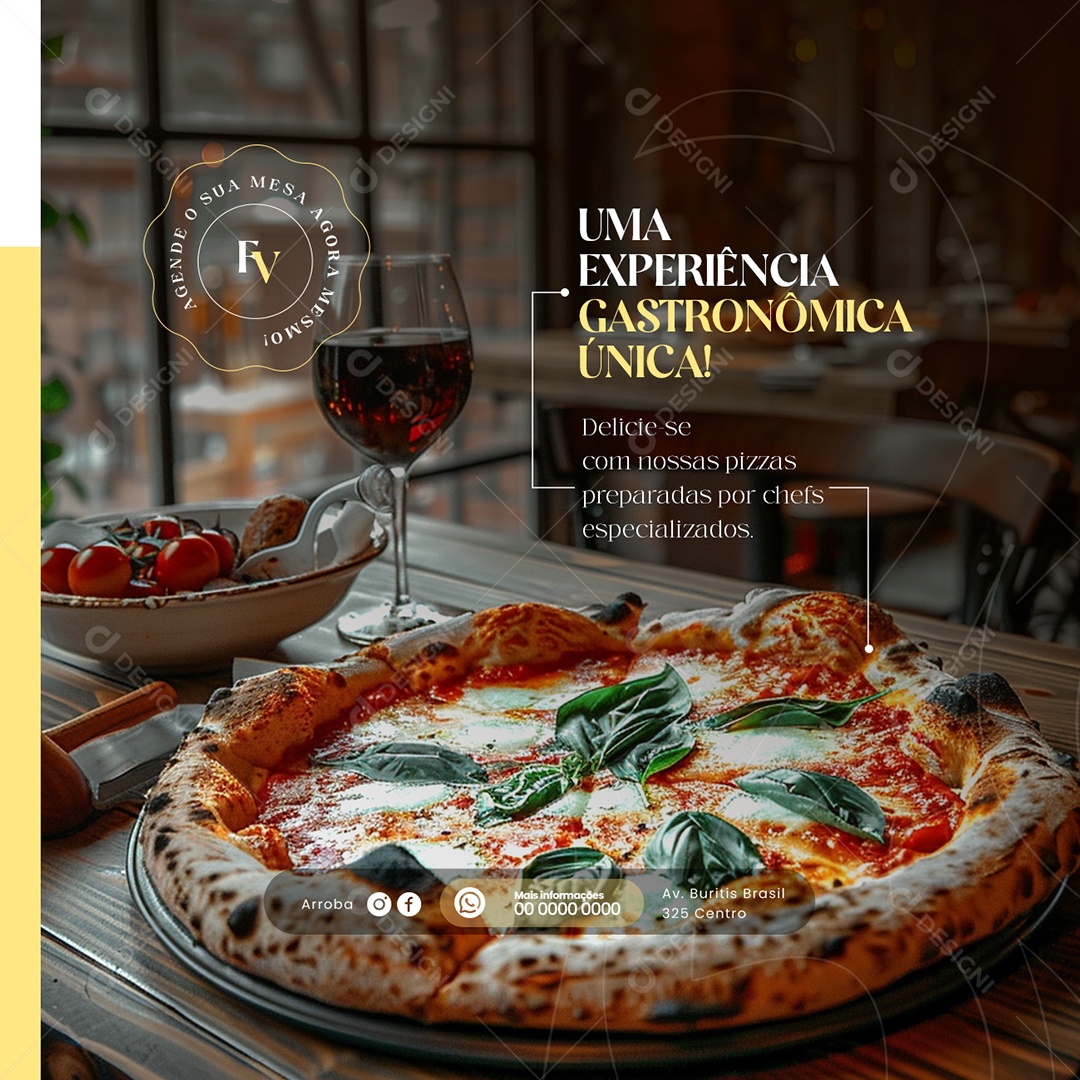 Pizzaria Uma Experiência Gastronômica Única Social Media PSD Editável