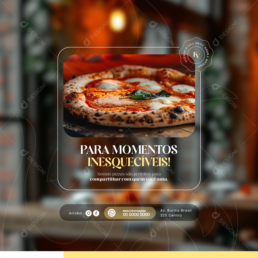 Pizzaria para Momentos Inesquecíveis Social Media PSD Editável