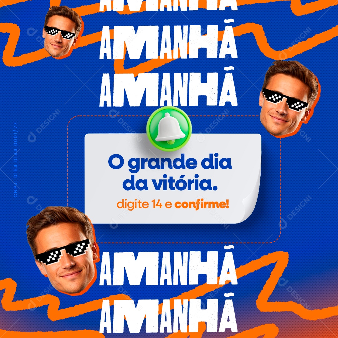 Política Amanhã o Grande Dia Chegou Social Media PSD Editável