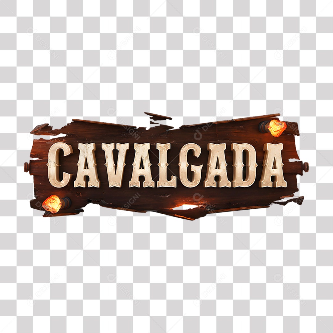 Cavalgada Selo 3D para Composição PNG Transparente