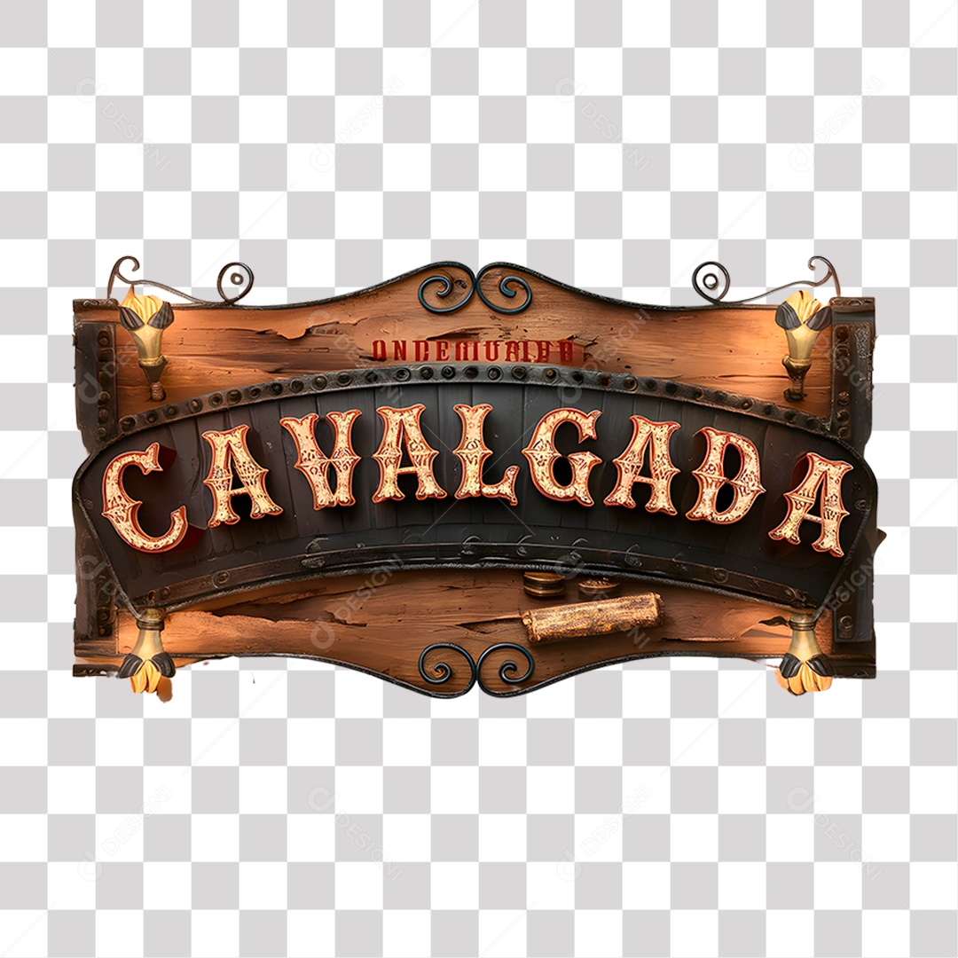 Selo 3D Cavalgada para Composição PNG Transparente