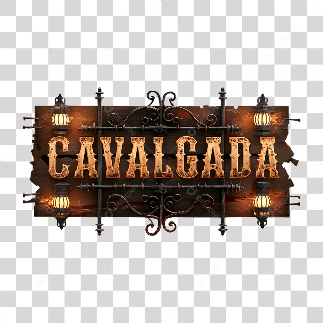 Selo 3D Cavalgada para Composição PNG Transparente