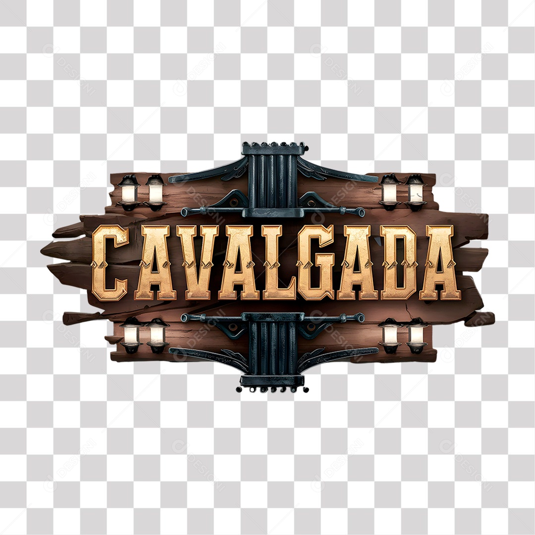 Cavalgada Selo 3D para Composição PNG Transparente