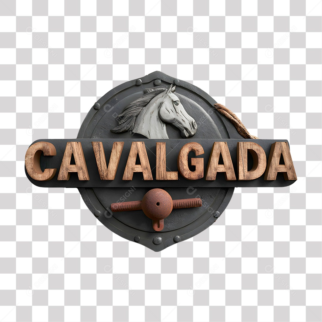 Cavalgada Selo 3D para Composição PNG Transparente
