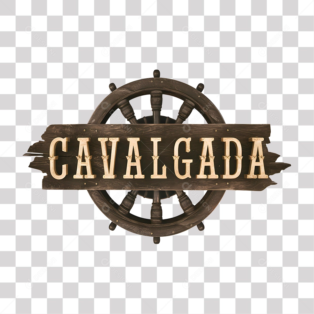 Cavalgada Selo 3D para Composição PNG Transparente