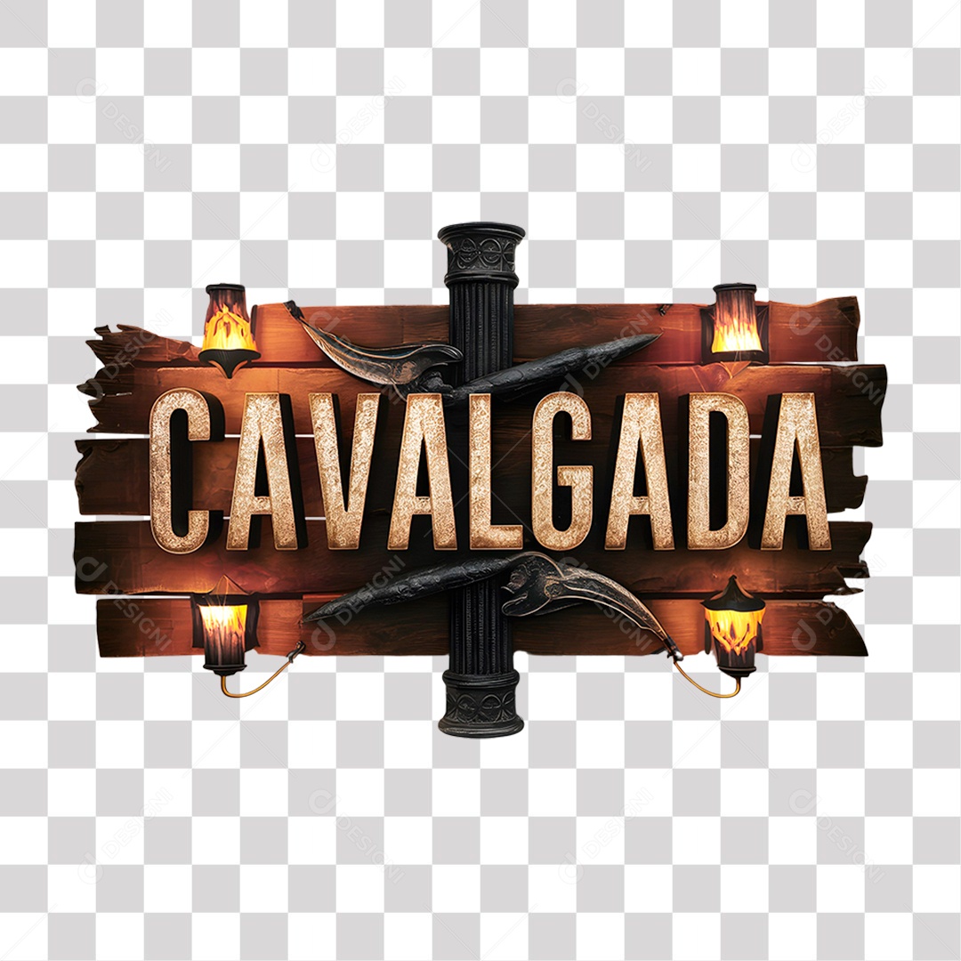 Cavalgada Selo 3D para Composição PNG Transparente