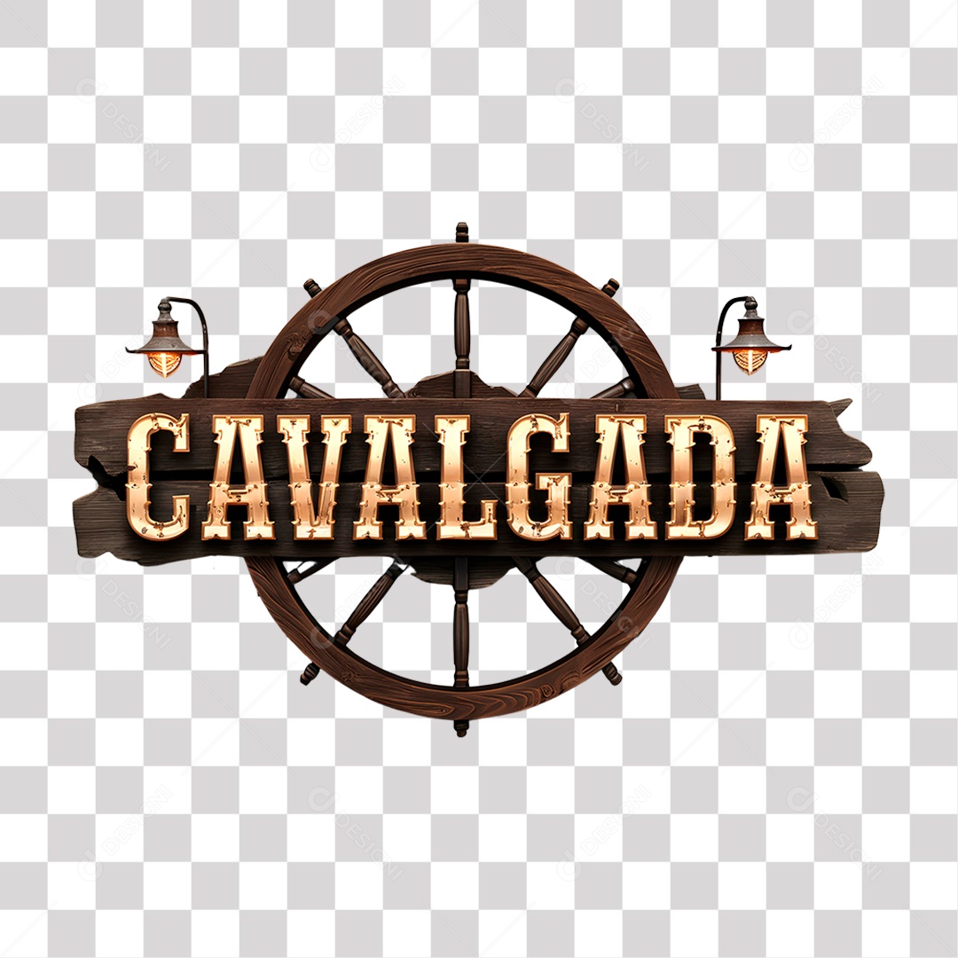 Cavalgada Selo 3D para Composição PNG Transparente