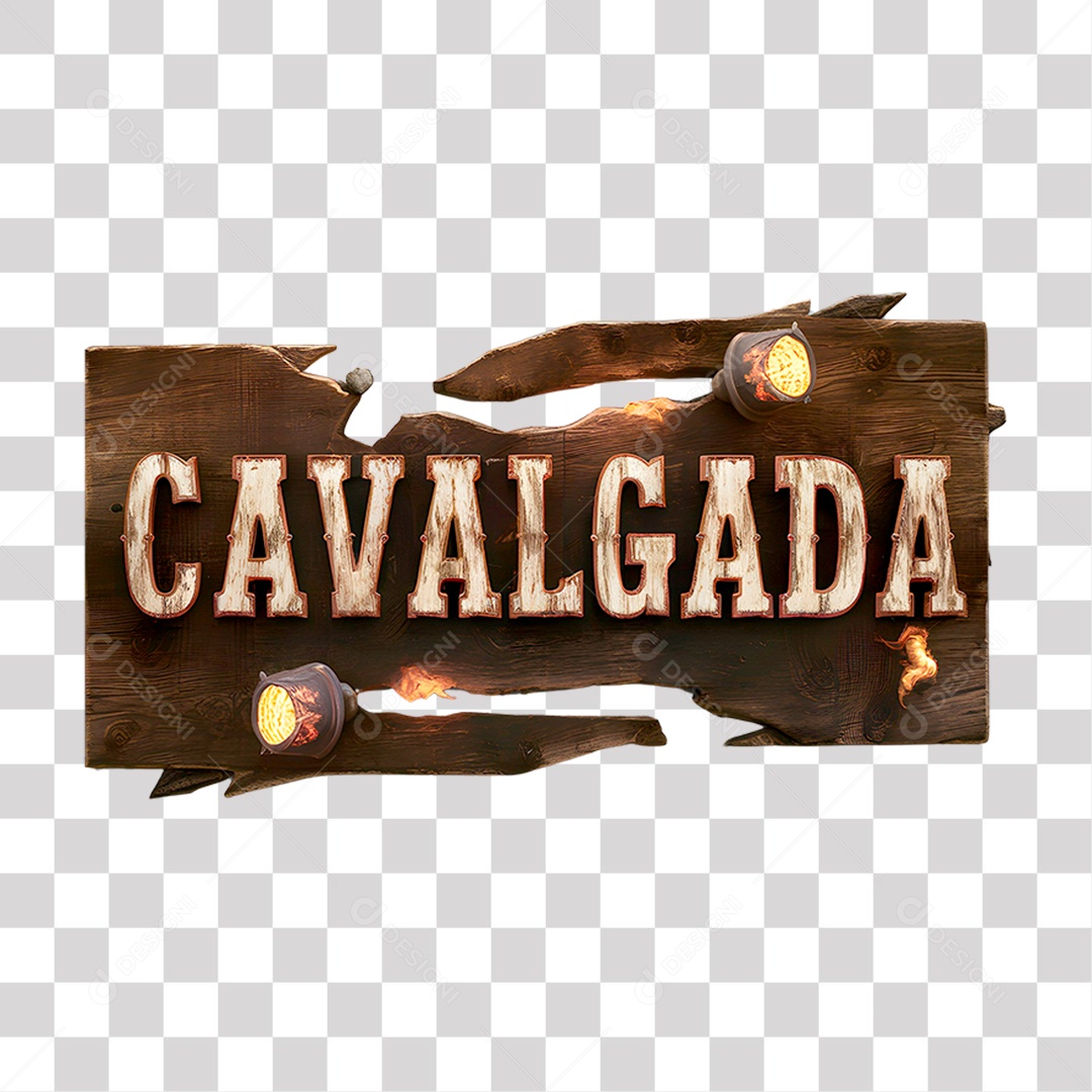 Cavalgada Selo 3D para Composição PNG Transparente