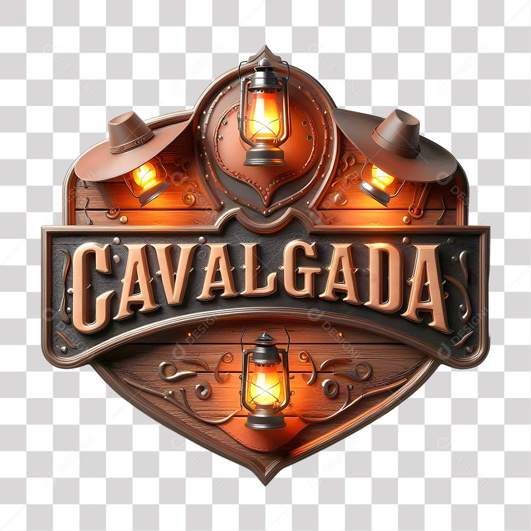 Cavalgada Selo 3D para Composição PNG Transparente