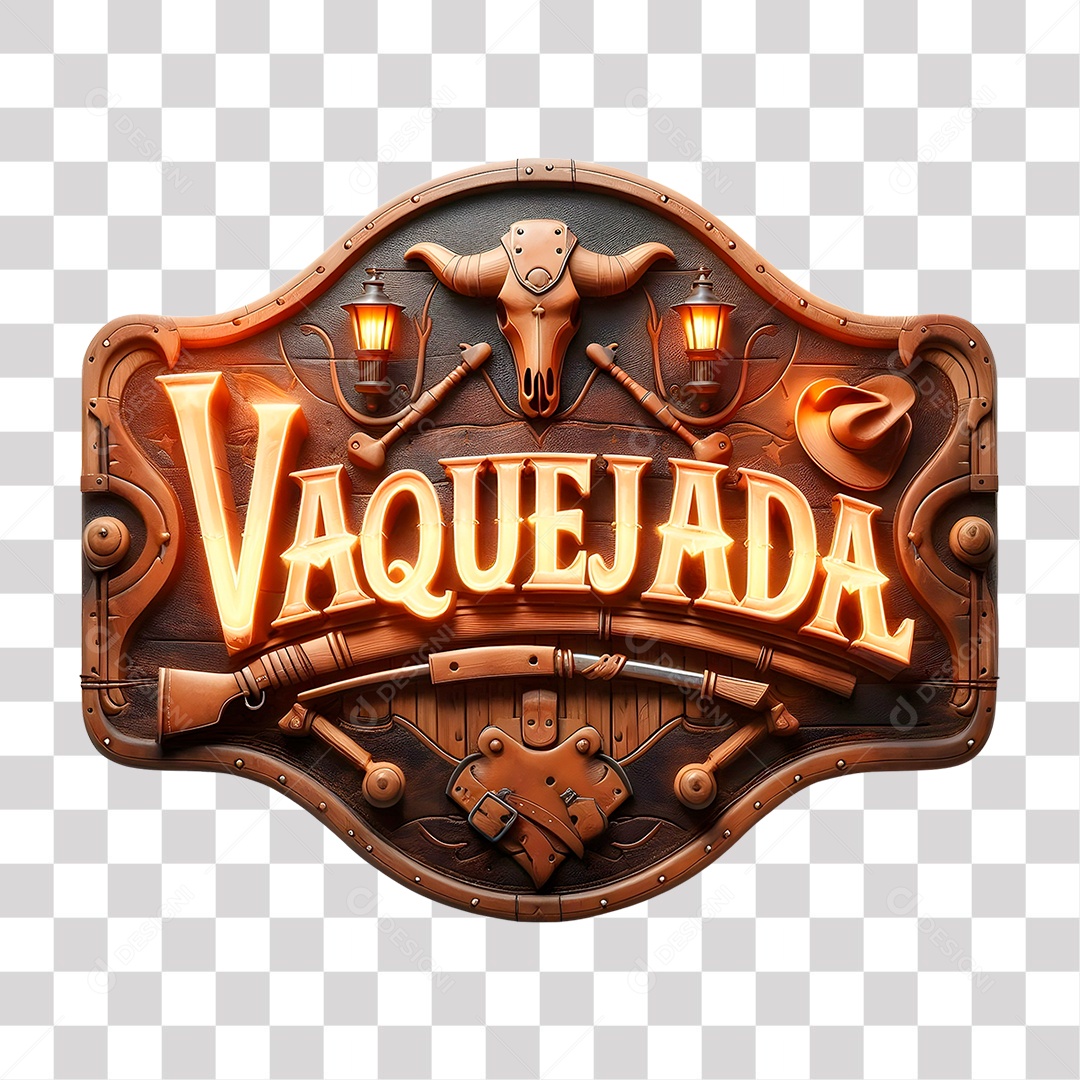 Vaquejada Selo 3D para Composição PNG Transparente