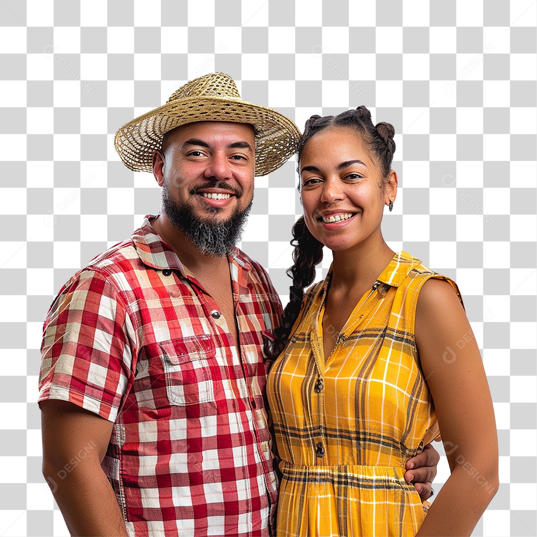 Casal com Roupa de Festa Junina PNG Transparente