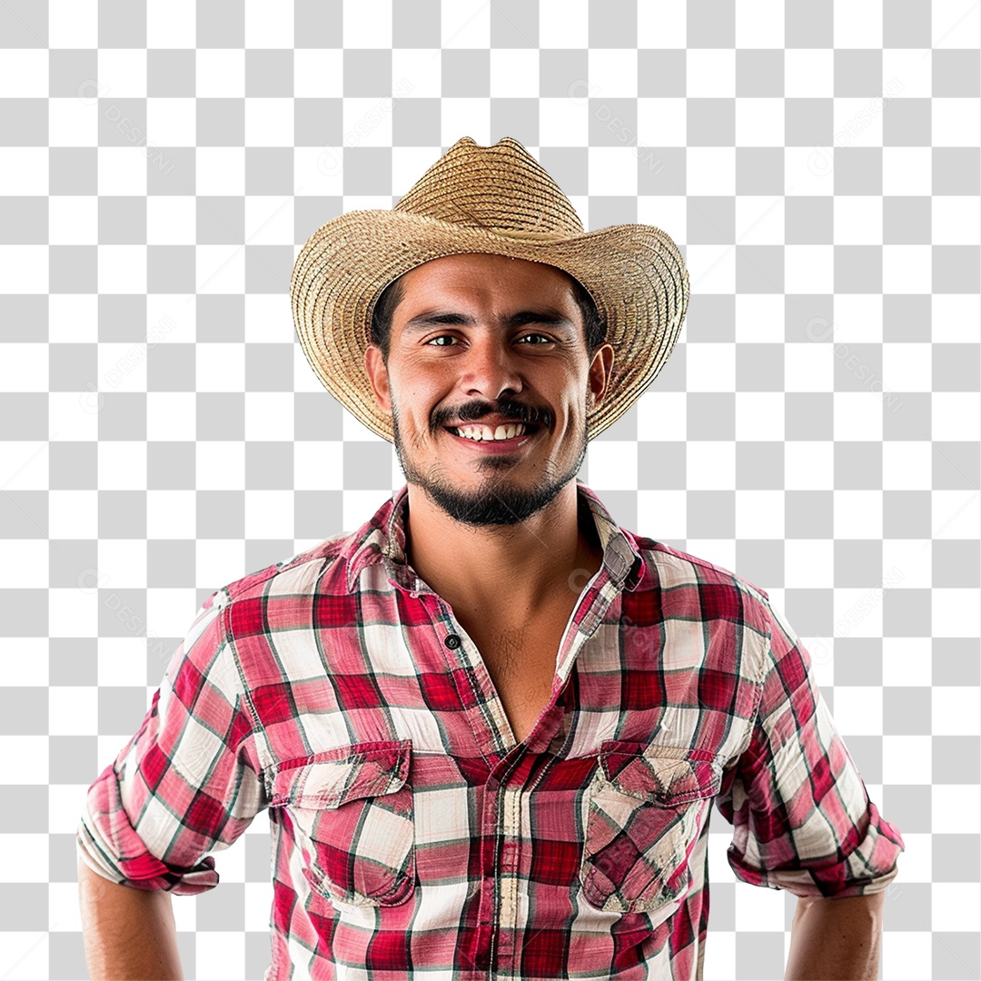 Homem com Roupa de Festa Junina PNG Transparente