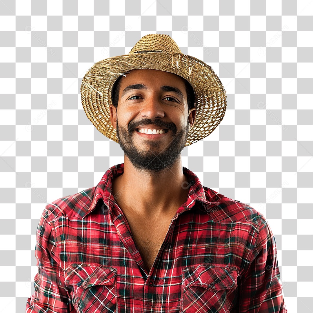 Homem com Roupa de Festa Junina PNG Transparente