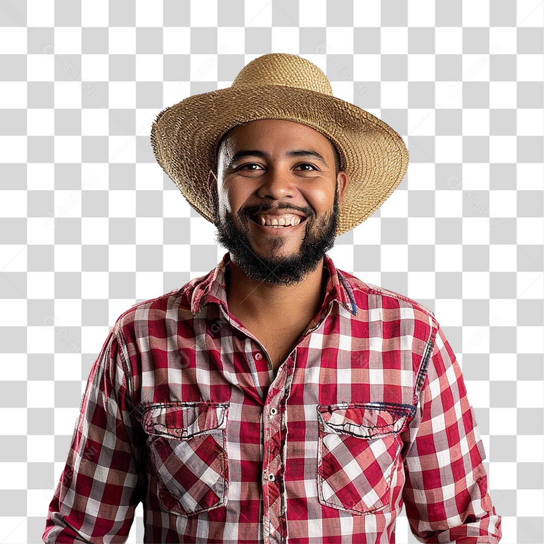 Homem com Roupa de Festa Junina PNG Transparente