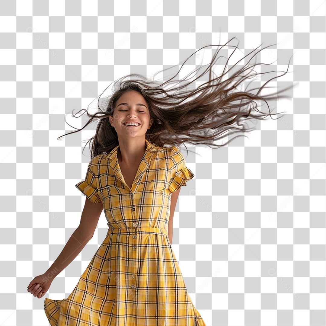 Mulher com Roupa de Festa Junina PNG Transparente