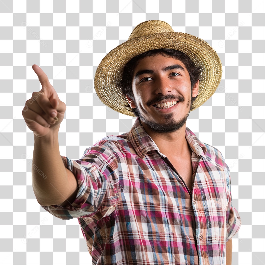Homem com Roupa de Festa Junina PNG Transparente
