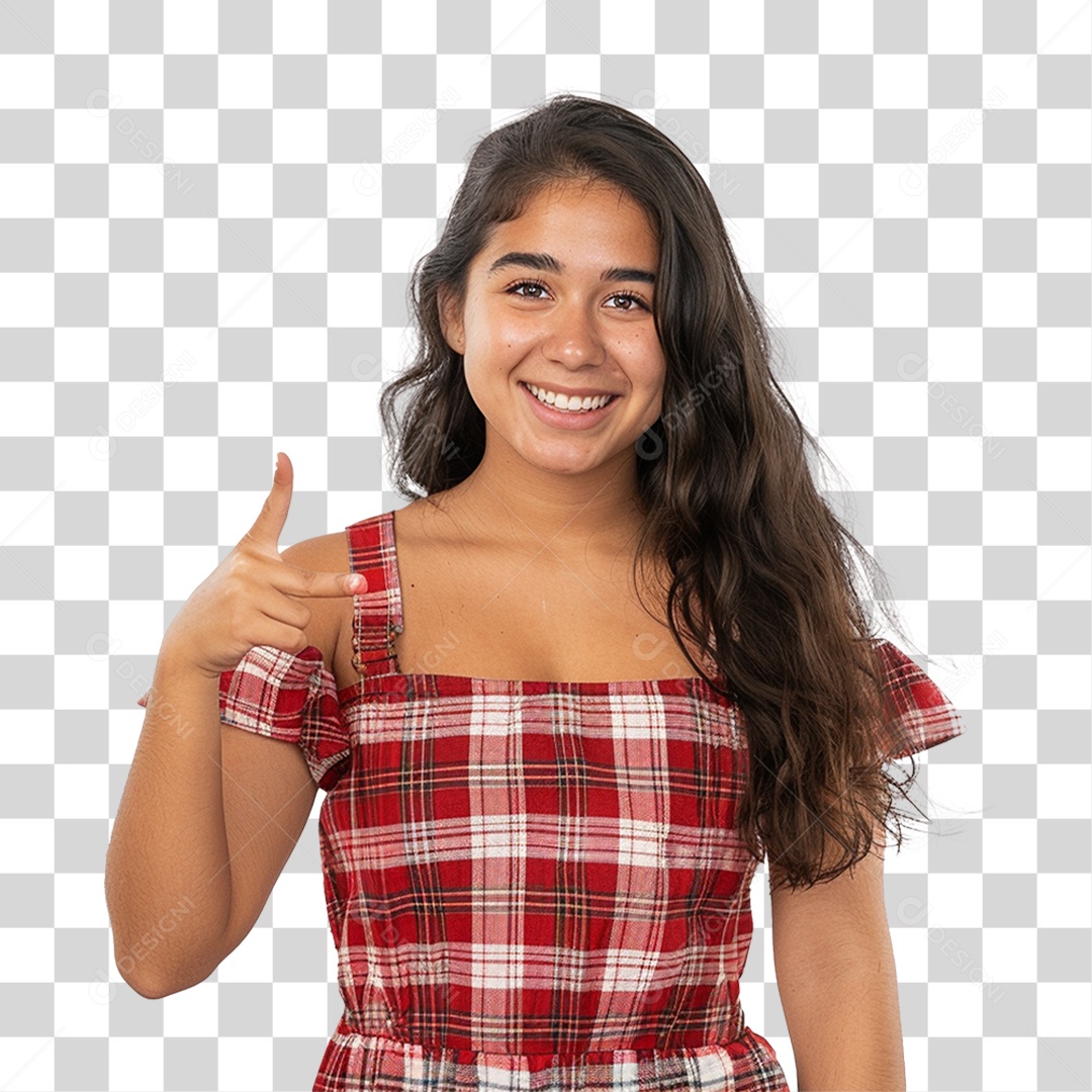 Mulher com Roupa de Festa Junina PNG Transparente