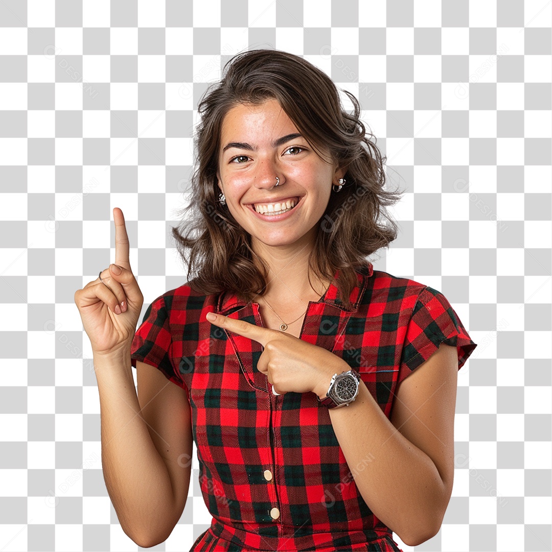 Mulher com Roupa de Festa Junina PNG Transparente