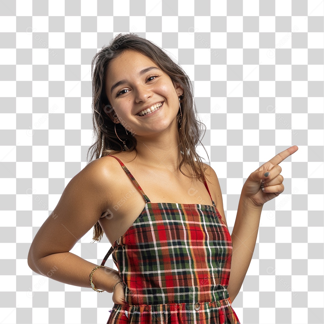Mulher com Roupa de Festa Junina PNG Transparente