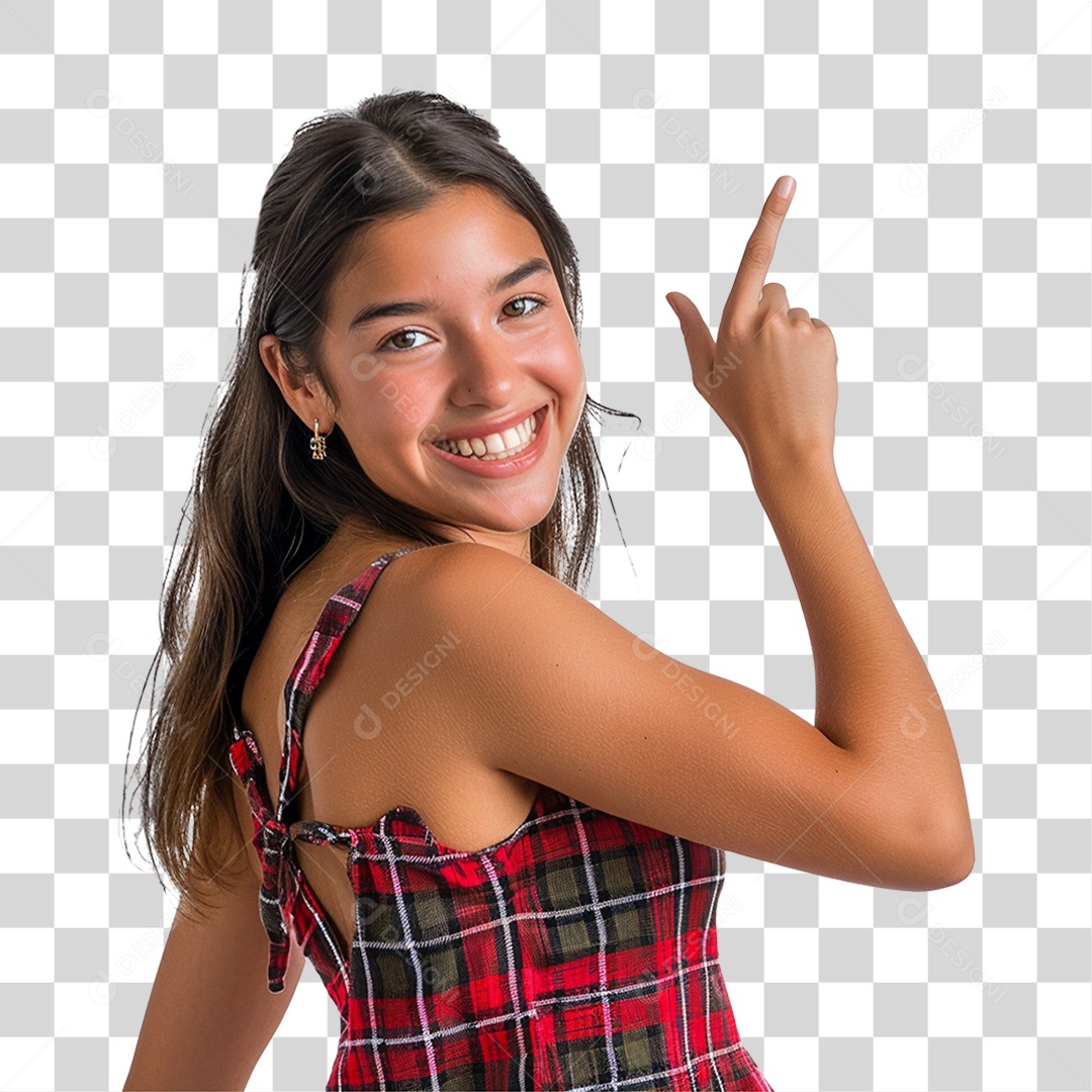Mulher com Roupa de Festa Junina PNG Transparente