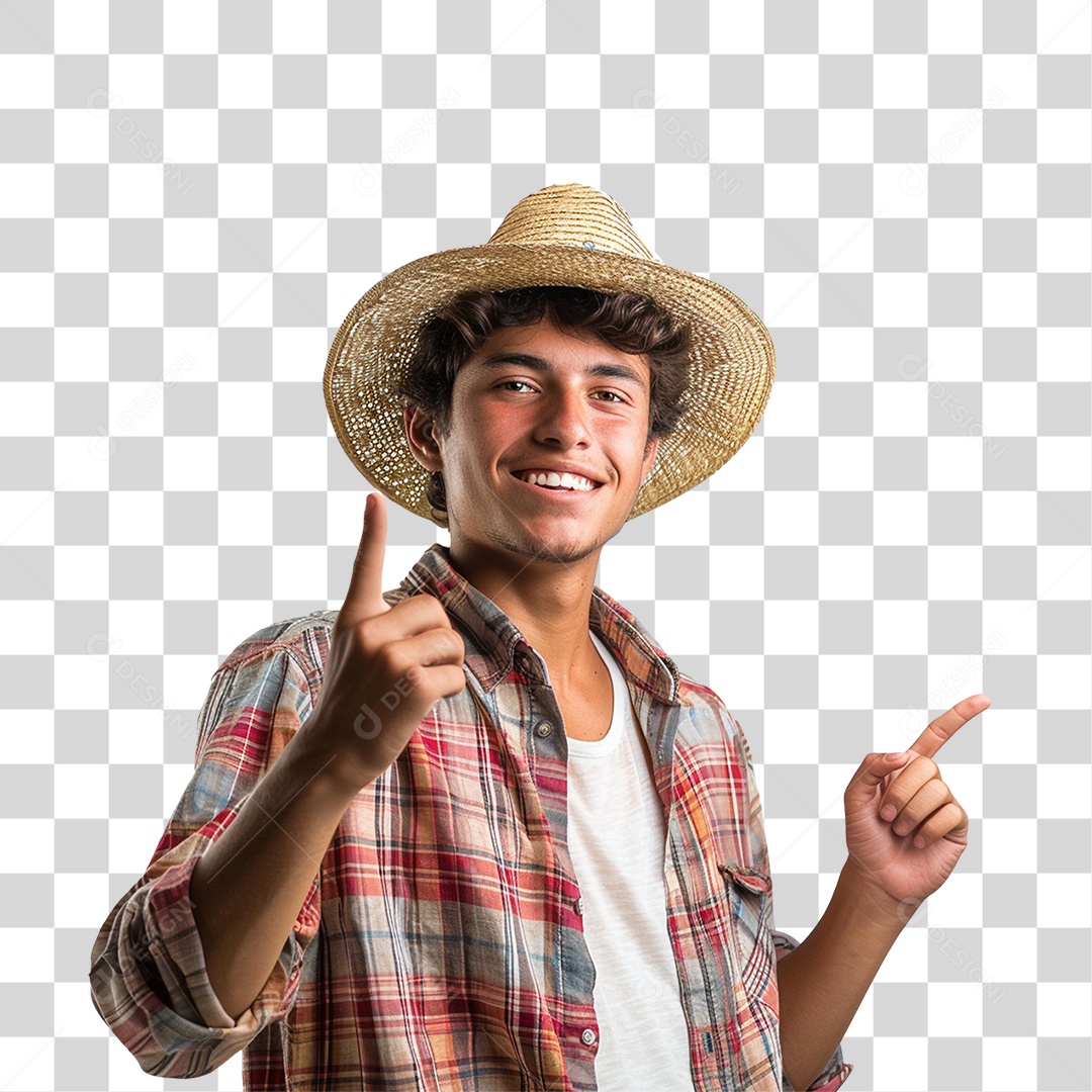 Homem com Roupa de Festa Junina PNG Transparente