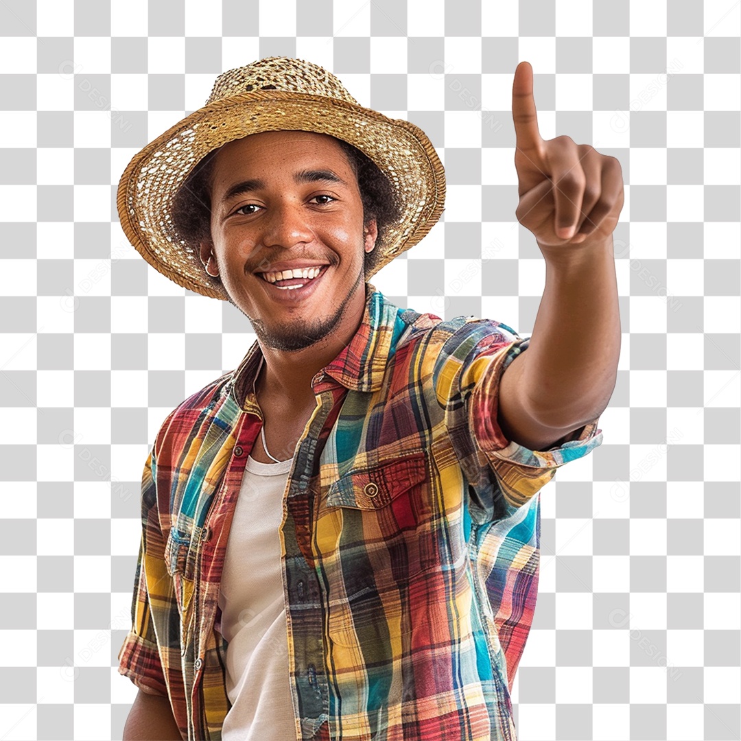 Homem com Roupa de Festa Junina PNG Transparente