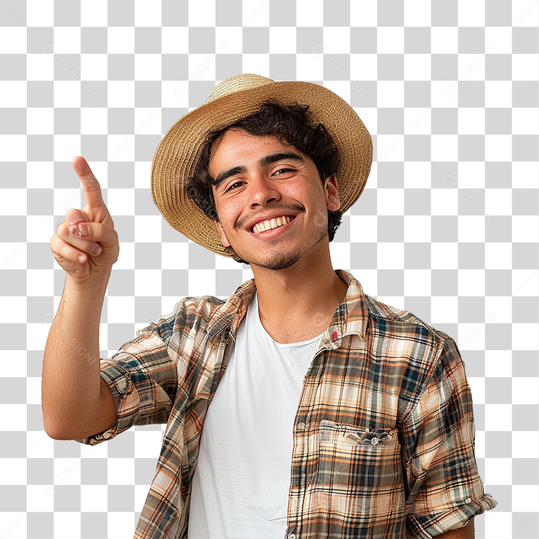 Homem com Roupa de Festa Junina PNG Transparente