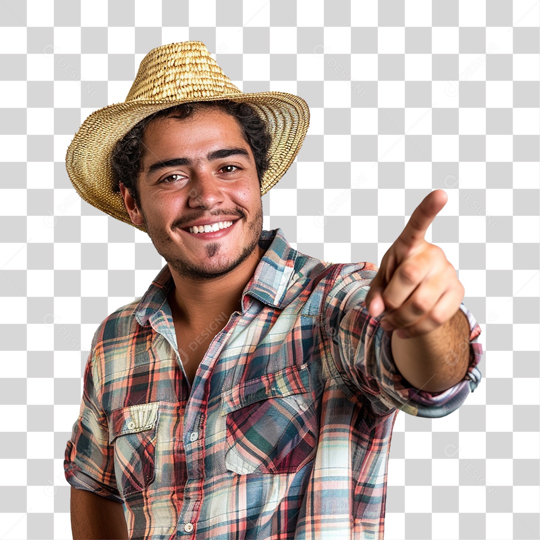 Homem com Roupa de Festa Junina PNG Transparente