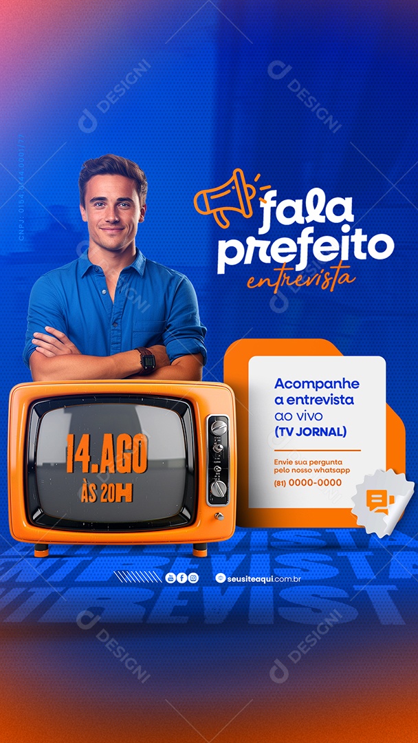 Story Política Fala Prefeito Entrevista Social Media PSD Editável