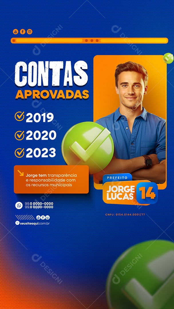 Story Política Contas Aprovadas Social Media PSD Editável