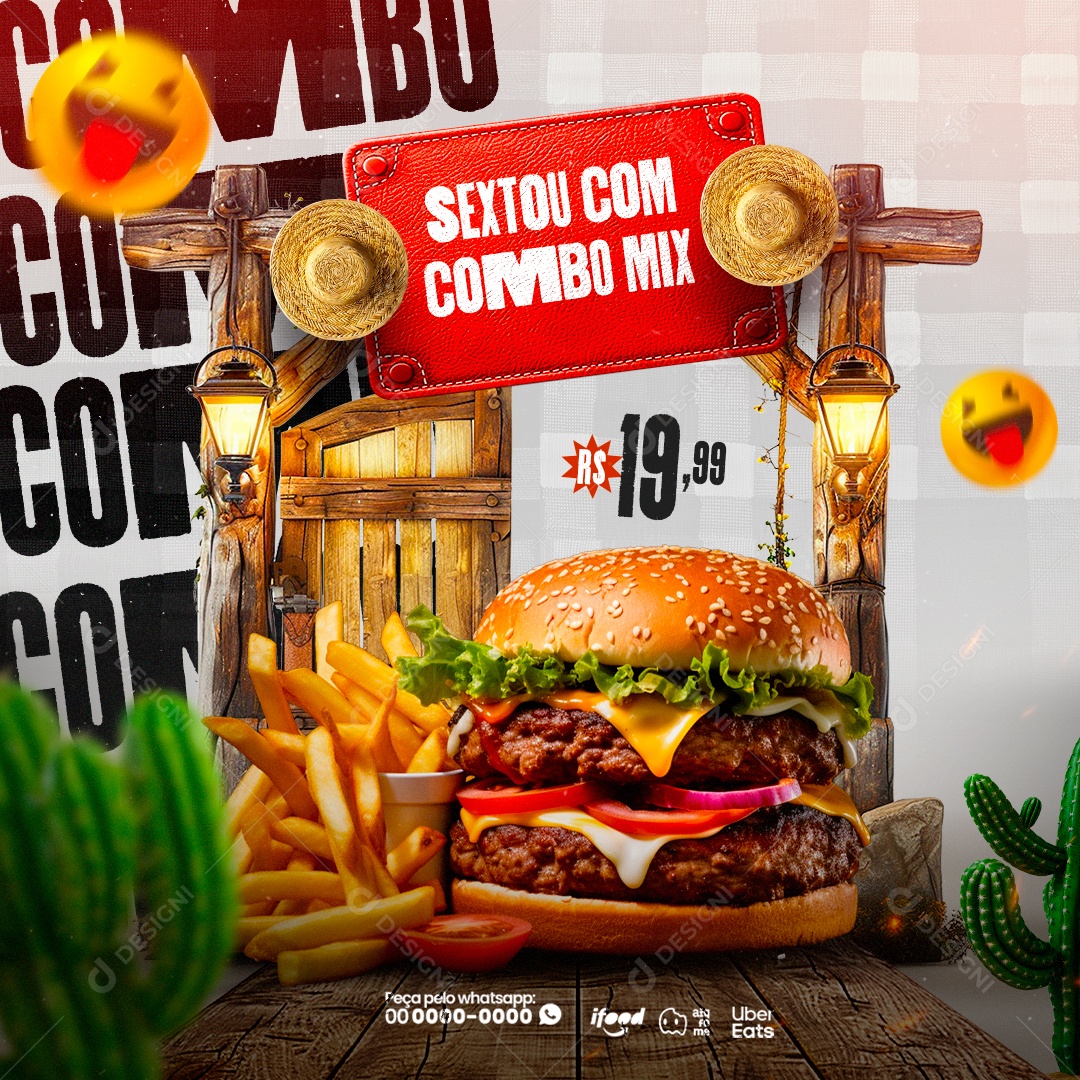 Sextou com Combo Mix 19,99 Social Media PSD Editável