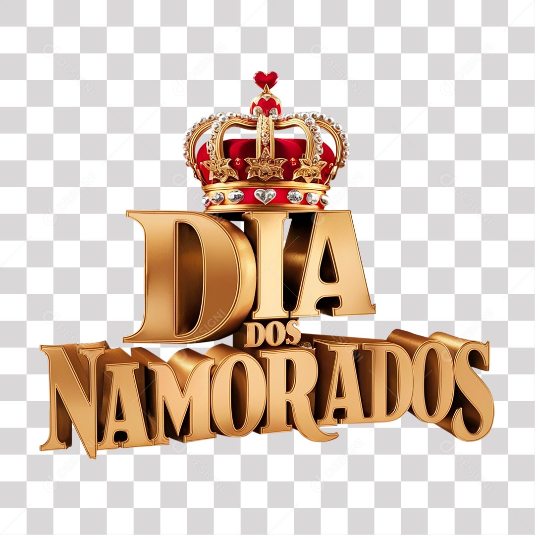 Dia dos Namorados Selo 3D para Composição PNG Transparente