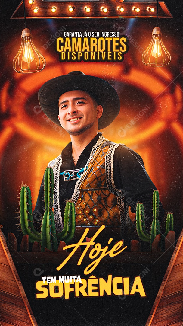 Story Hoje Tem Muita Sofrência Social Media PSD Editável