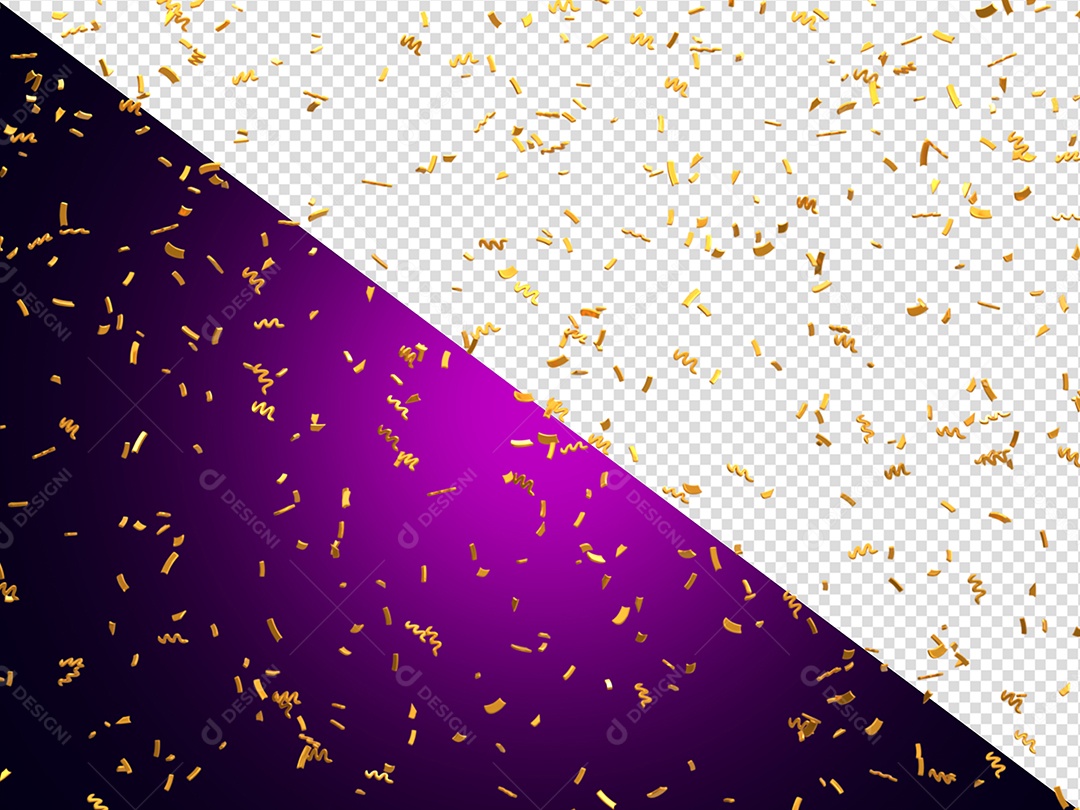 Elemento 3D Confete Decarativo para Composição PSD