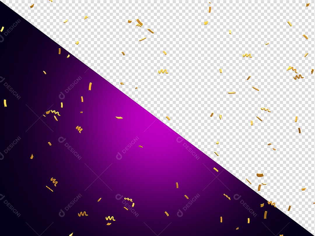 Confete Enfeite de Festa Elemento 3D para Composição PSD