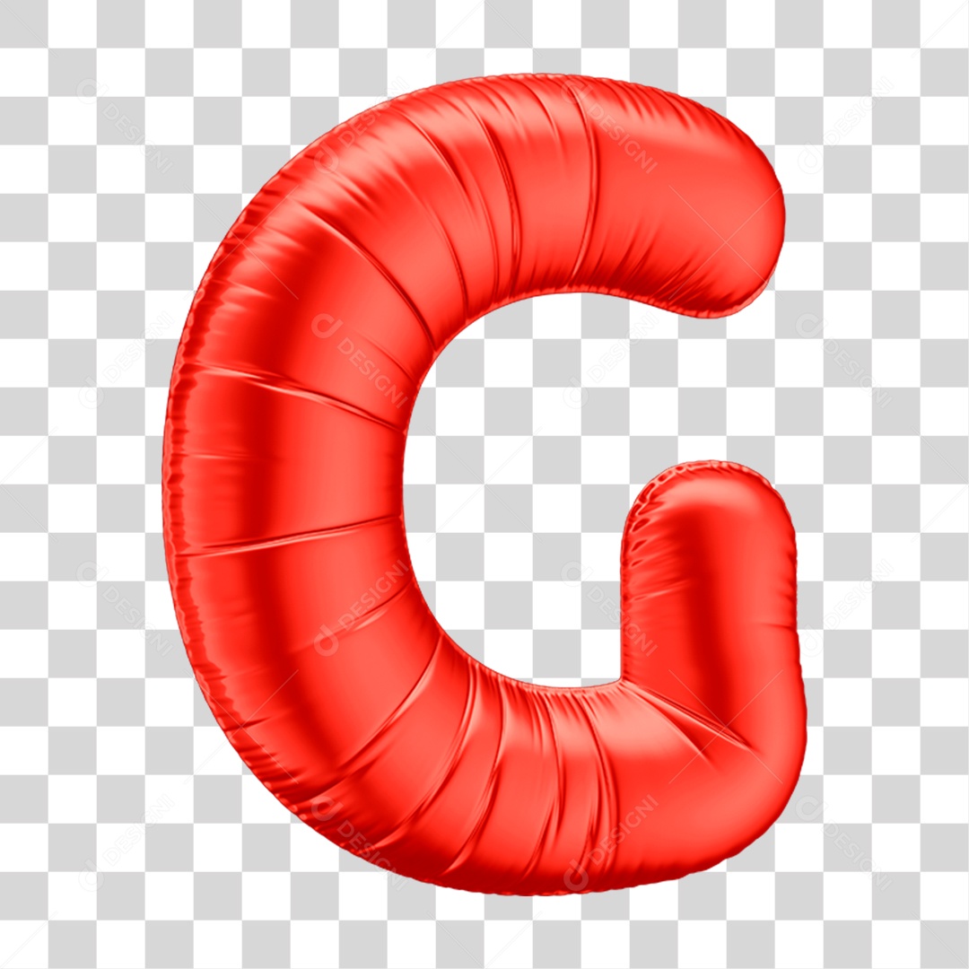 Alfabeto Letra G Em 3D Formato de Balão Vermelho Comemoração Dia dos Namorados