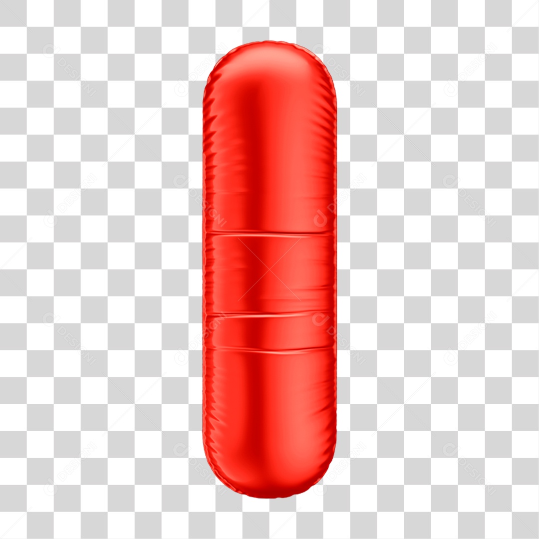 Alfabeto Letra I Em 3D Formato de Balão Vermelho Comemoração Dia dos Namorados