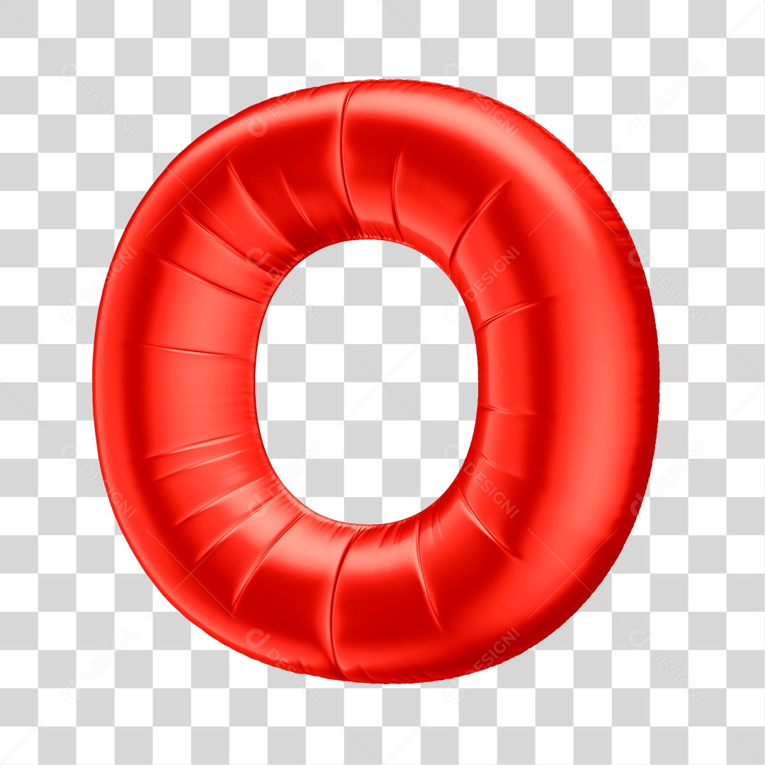 Alfabeto Letra O Em 3D Formato de Balão Vermelho Comemoração Dia dos Namorados