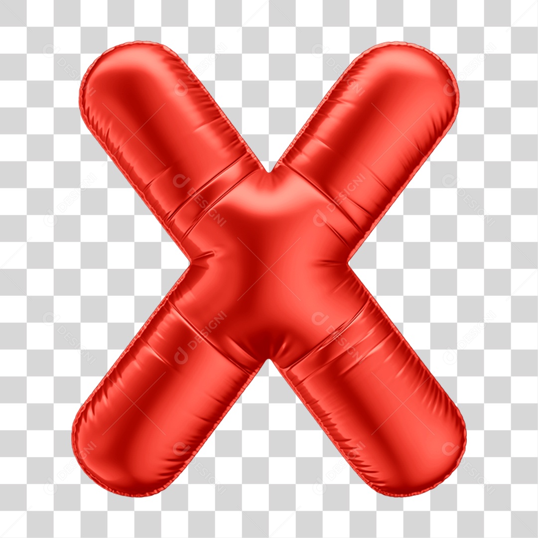 Letras Alfabeto em Balão de Ar Vermelho PNG Transparente