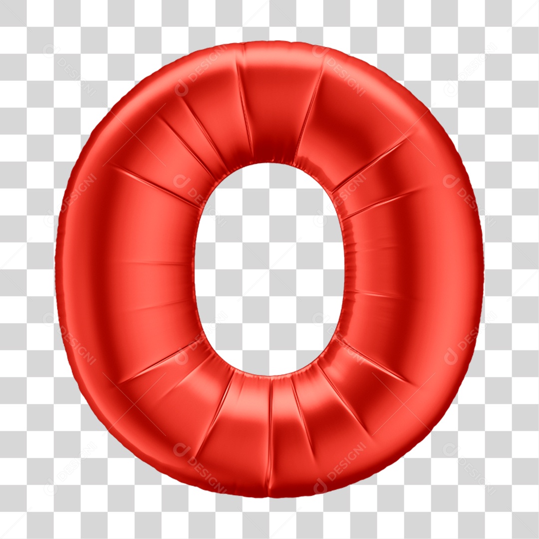 Elemento 3D Número 0 PNG Transparente