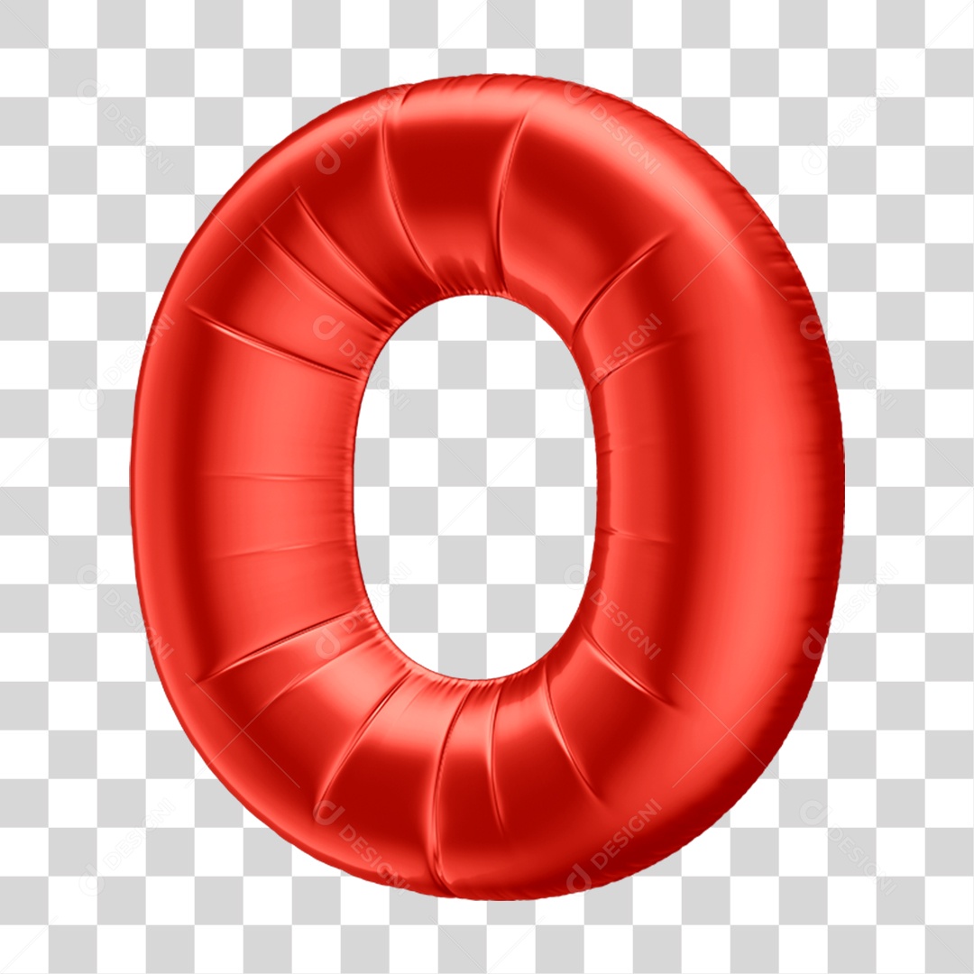 Elemento 3D Número 0 PNG Transparente