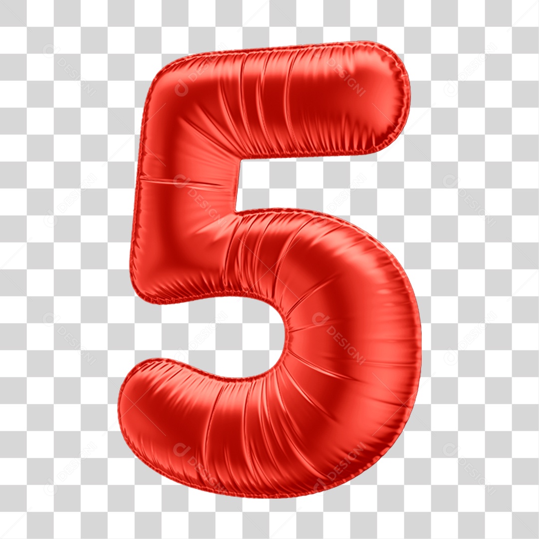 3D Element Number 5 Transparent PNG